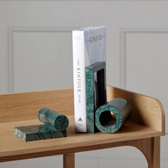 Marble Desk Accessories Decorative Green Marble Bookends