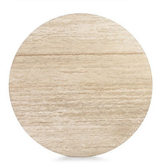 Cava Fluted Oval Beige Travertine Dining Table