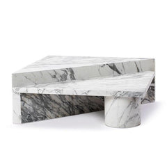 Luxury design wholesale price two piece triangle Arabescato Marble coffee tables