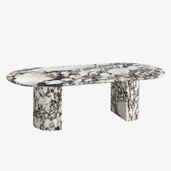 Luxury Customized Italy Stone Top Big Dining Table Calacatta Viola Marble Oval Dining Table 240cm