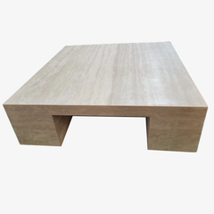 Luxury coffee table modern type living room stone furture Arabescato Travertine square coffee tables