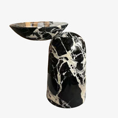 Unique Monolithic Stone Furniture Pingu X Side Coffee Table Nero Grand Antique Marble Sofa Side Table