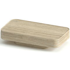OEM Classic Living Room Furniture Natural Marble Stone Beige Travertine Vitolo Carved Coffee Tables