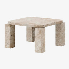 Factory Directly Sale Atlas coffee table 60 x 60 cm unfilled travertine Coffee Table