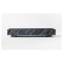 Rectangular Gray Marble Coffee Table Living Room Natural Stone Furniture