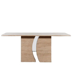 Luxury Stone Furniture for Dining Room Sculptural Travertine 6 Seater Dining Table