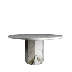 Luxury Stone Furniture for Dining Room Calacatta Paonazza Marble Dining Table with Hexagon Base