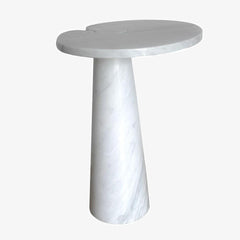 Italian White Marble Eros Series Side Table for Living Room Luxury Carrara Coffee Tables