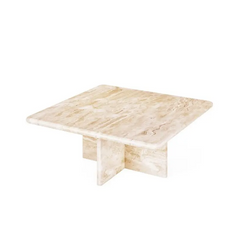 Wholesale Modern Luxury White Stone Travertine Square Natural Marble Coffee Table