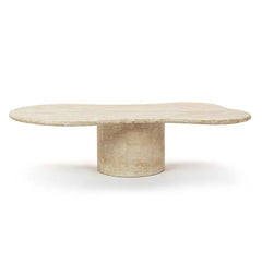 Stone Coffee Table with Cylinder Pedestal Base luxury living room furniture coffee tables