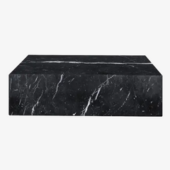 New Arrivals Natural Stone Furniture Nero Marquina Black Marble Block Coffee Table