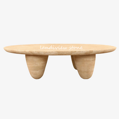 simple creative design lunarys oval center table living room OLIVER Italian travertine marble coffee tables