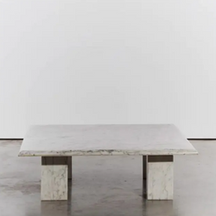 Durable Natural Stone Rectangle Carrara White Marble Coffee Table For Living Room