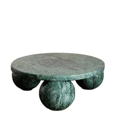 Luxury Living Room Furniture Stone Furniture Marble Center Table with Spherical Base Coffee Tables