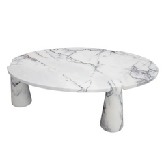 Modern Simple Natural White Round Furniture Stone Marble Block Coffee Table