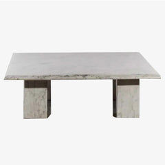 Durable Natural Stone Rectangle Carrara White Marble Coffee Table For Living Room