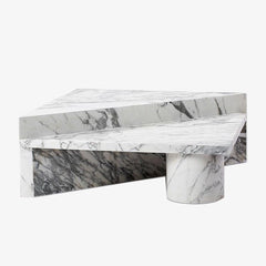 Luxury design wholesale price two piece triangle Arabescato Marble coffee tables