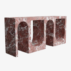 Advanced Customization Marble Entrance Side Table Arch Design Rosso Levanto Red Marble Console Table