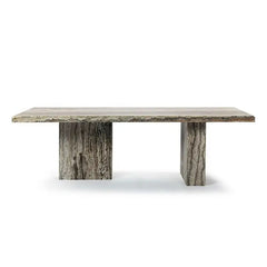 Customized August Rectangle Travertine Table with Block Legs Dining Table