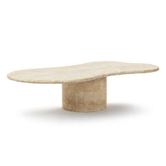 Stone Coffee Table with Cylinder Pedestal Base luxury living room furniture coffee tables