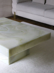 Wholesale Luxury Stone Furniture Rectangular Center Coffee Table Green Onyx Marble Coffee Table
