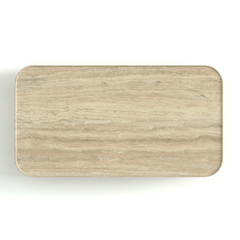 OEM Classic Living Room Furniture Natural Marble Stone Beige Travertine Vitolo Carved Coffee Tables