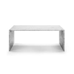 Luxury Side Table for Living Room Gio Minimalist Fluted Rectangular Carrara Marble Coffee Table