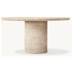 Luxury Round Dining Table Arabescato Marble Travertine Console Table Natural Stone Furniture