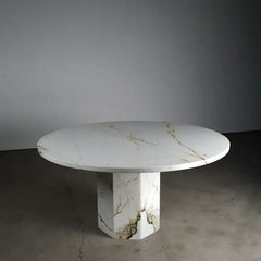 Luxury Stone Furniture for Dining Room Calacatta Paonazza Marble Dining Table with Hexagon Base