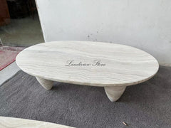 simple creative design lunarys oval center table living room OLIVER Italian travertine marble coffee tables