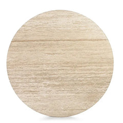 Cava Fluted Round Beige Travertine Dining Table