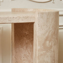 Modern Popular Natural Marble Porch Console Table Beige Travertine Foyer Corridor Entryway Console Table