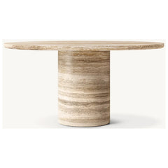 Luxury Round Dining Table Arabescato Marble Travertine Console Table Natural Stone Furniture