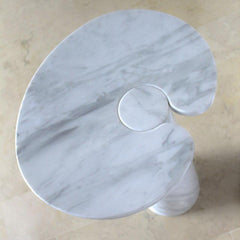 Italian White Marble Eros Series Side Table for Living Room Luxury Carrara Coffee Tables