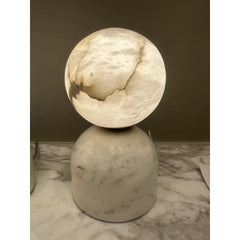 Nordic Dark Green Marble Spanish Alabaster Stone Table Lamps