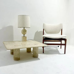 Marble Stone Living Room Furniture Mid-Century Italian Square Coffee Travertine Table