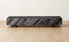 Rectangular Gray Marble Coffee Table Living Room Natural Stone Furniture