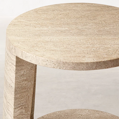 Italian Travertine living room furniture bedroom furniture classic Travertine round side tables