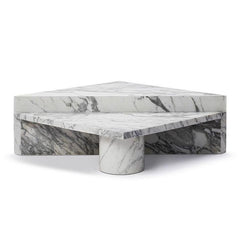 Luxury design wholesale price two piece triangle Arabescato Marble coffee tables