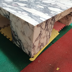 Luxury coffee table modern type living room stone furture Arabescato Travertine square coffee tables