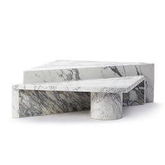 Luxury design wholesale price two piece triangle Arabescato Marble coffee tables