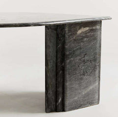 Vintage Grey Marble Leaf Shape Coffee Table Living Room Stone Furniture