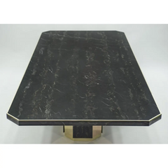 Customized Luxury Large Brass Portor Marble Dining Room Furniture Table