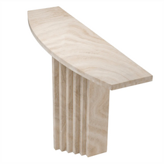 Modern Architectural Entrance Foyer Marble Table Italian Super White Travertine Hallway Console Table