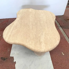 Luxury design coffee table modern type living room stone furture beige travertine coffee tables