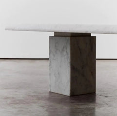 Durable Natural Stone Rectangle Carrara White Marble Coffee Table For Living Room