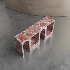 Advanced Customization Marble Entrance Side Table Arch Design Rosso Levanto Red Marble Console Table