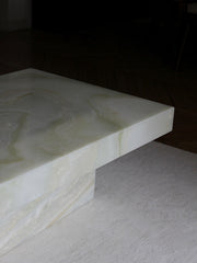 Wholesale Luxury Stone Furniture Rectangular Center Coffee Table Green Onyx Marble Coffee Table