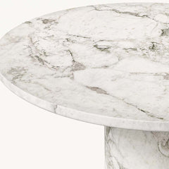 Luxury Round Dining Table Arabescato Marble Travertine Console Table Natural Stone Furniture