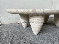 simple creative design lunarys oval center table living room OLIVER Italian travertine marble coffee tables